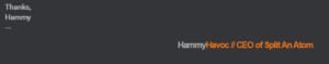 Hammy Havoc's Old UserVoice Inspired Orange Email Signature